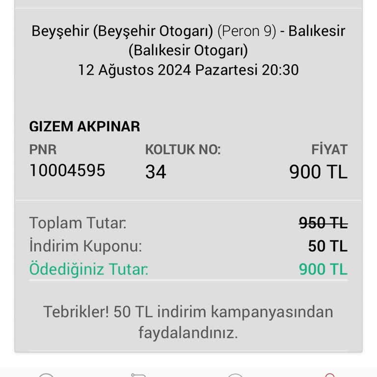 Obilet Ücret Hesaba Yansımama