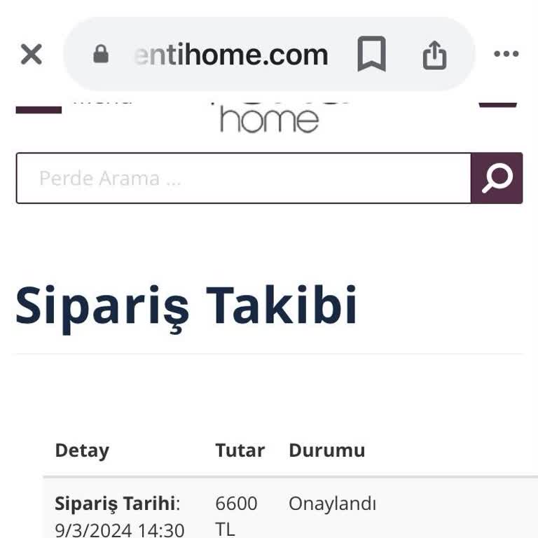 Trendyol Venti Home'dan Aldığım Dikey Perde Siparişi Teslim Edilmedi