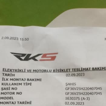 RKS Motor RKS Elektrikli Scooter 2 Yıl Garantisi Olduğu Halde Hizmet Vermiyor.