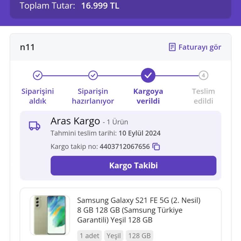 Aras Kargo N11'den Aldığım Telefonun Kargo Teslimatında Yaşadığım Sorun