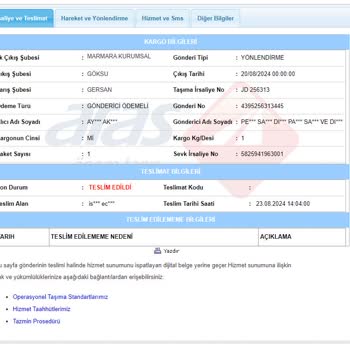 Aras Kargo Yanlış Adrese Teslimat