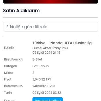 Banabilet.com İzlanda Türkiye Maçı İçin Alınan Biletlerin Hesaba Geçmemesi