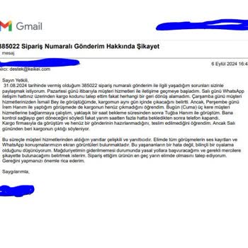 Keikei Siparişimde Yanlış Beyan, Teslimat Sorunu Ve İade Talebi