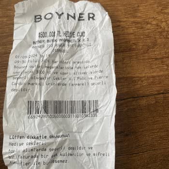 Boyner Yanıltıcı Hediye Çeki Bilgilendirmesi