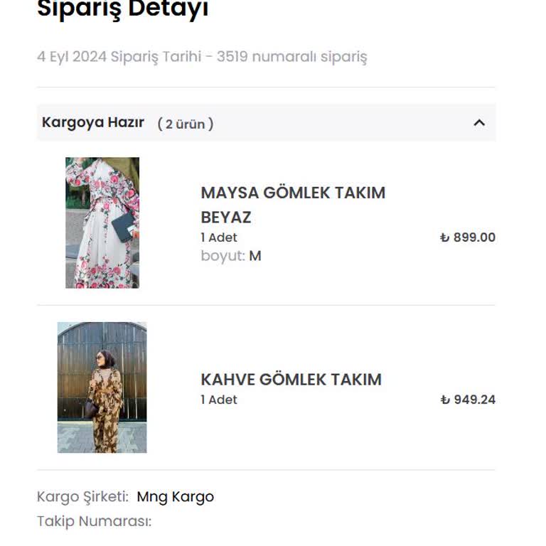 Sademce.com Ve Meri Moda Tekstil Ürünleri Kargoya Vermiyor...