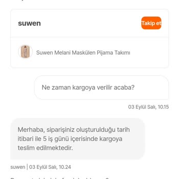 Suwen Pijama Takımı Tedarik Edilemedi (olmasına Rağmen)