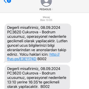 Pegasus 4 Saat Rötarlı Uçuş Tazminatını Ödemiyor