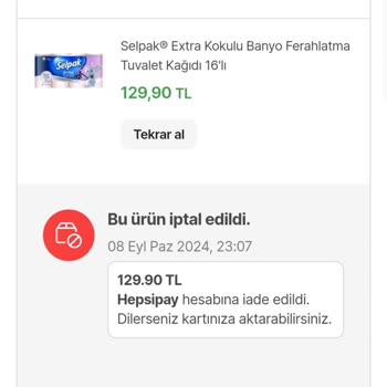 Hepsiburada İzin Almadan Veya Bilgi Vermeden İptal Ediyor