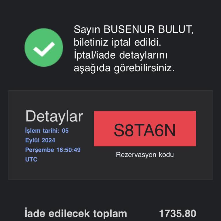 THY Bilet İptali Ve Mağduriyet