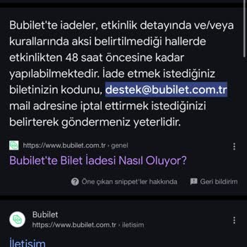 Bubilet Bilet İadesi Konusunda Yardımcı Olmamaktadır.
