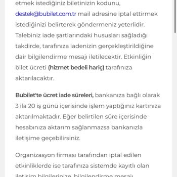 Bubilet Bilet İadesi Konusunda Yardımcı Olmamaktadır.