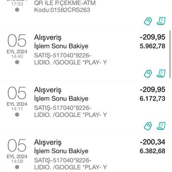 Garanti BBVA Garanti Bankkart- Lidio/Google Play Onaysız Para Çekimi