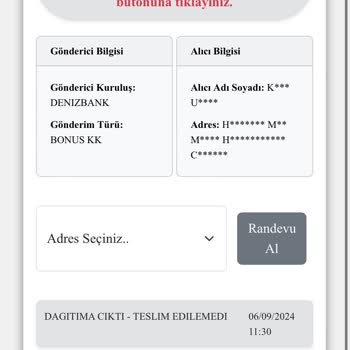 Kuryenet Şikayeti Teslim Sorunu