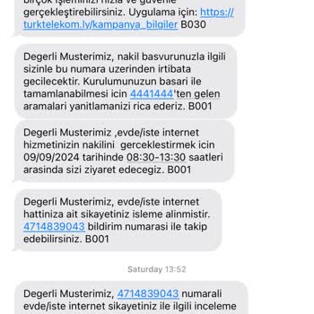 Türk Telekom Nakil İşlemlerinin Denilen Tarihte Asla Yapılmaması.