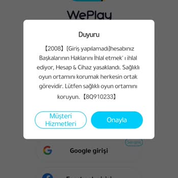 WePlay Hesap Erişim Sorunu Ve Bilgilendirme Eksikliği