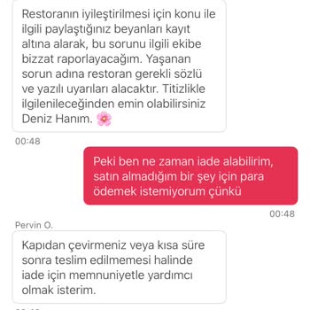 Yemeksepeti Müşteri Temsilcilerinin Saygısız Tavrı