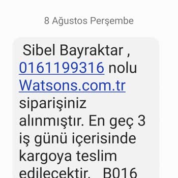 Watsons İptal Ettiği Siparişin Geri Ödemesini Yapmıyor!