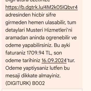 Digiturk 1709,94 TL Ödeme Çıkarttı