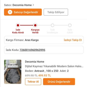 Trendyol Halı Aldım İade Ettim Ama Param Hala İade Edilmedi