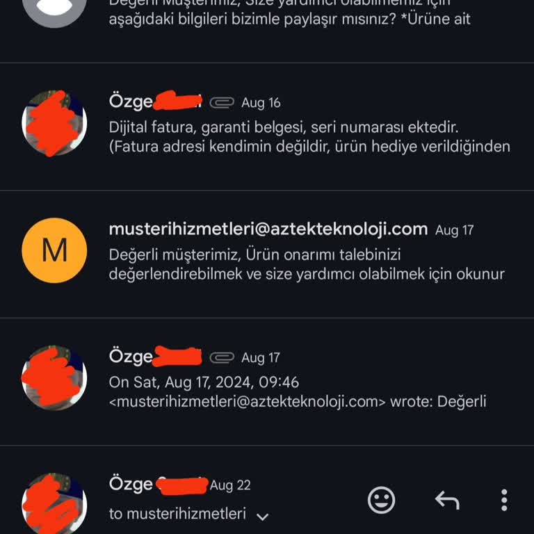 Aztek Teknoloji JBL Cihazım İçin Müşteri Hiz. İle İletişime Geçtim, Dönüş Yapmadılar