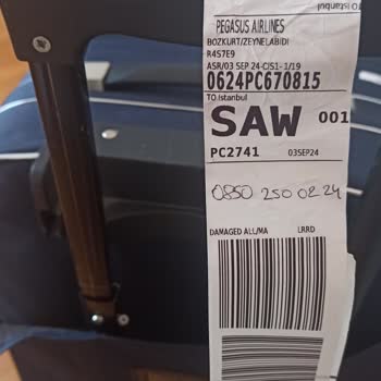 Pegasus Bagajımı Hasarlı Teslim Etti