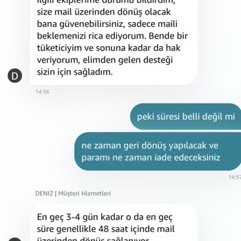 Amazon.com.tr Para İadesi Yapmaması