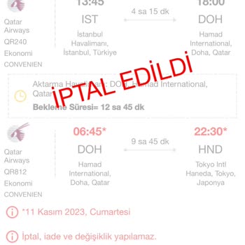 Qatar Airways Rückflugticket gefordert, trotz pünktlicher Ankunft vom Flug ausgeschlossen