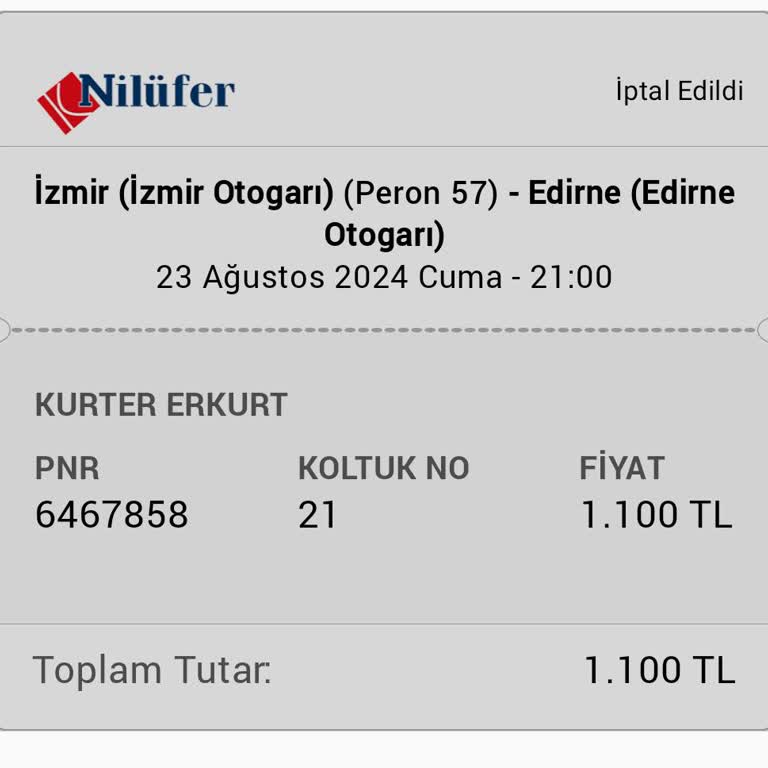 Obilet.com Ücret İadesi