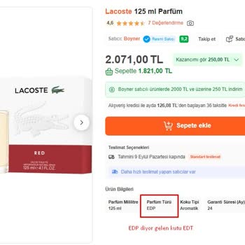 Hepsiburada'dan Orijinal Olmayan Parfüm Ve Yanıltıcı Ürün Deneyimi