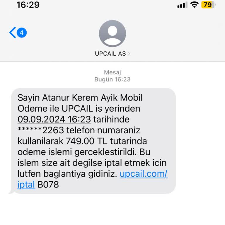 Upcail Şüpheli SMS Mobil Ödeme