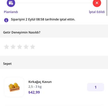 Getir Yanlış Adres Nedeniyle İptal Edilen Siparişin Ücreti İade Edilmiyor