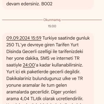 Yurt Dışı Kullanım Hatası ve Fatura Sorunu
