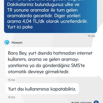 Yurt Dışı Kullanım Hatası ve Fatura Sorunu