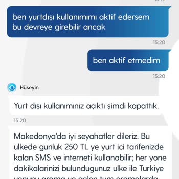 Yurt Dışı Kullanım Hatası ve Fatura Sorunu