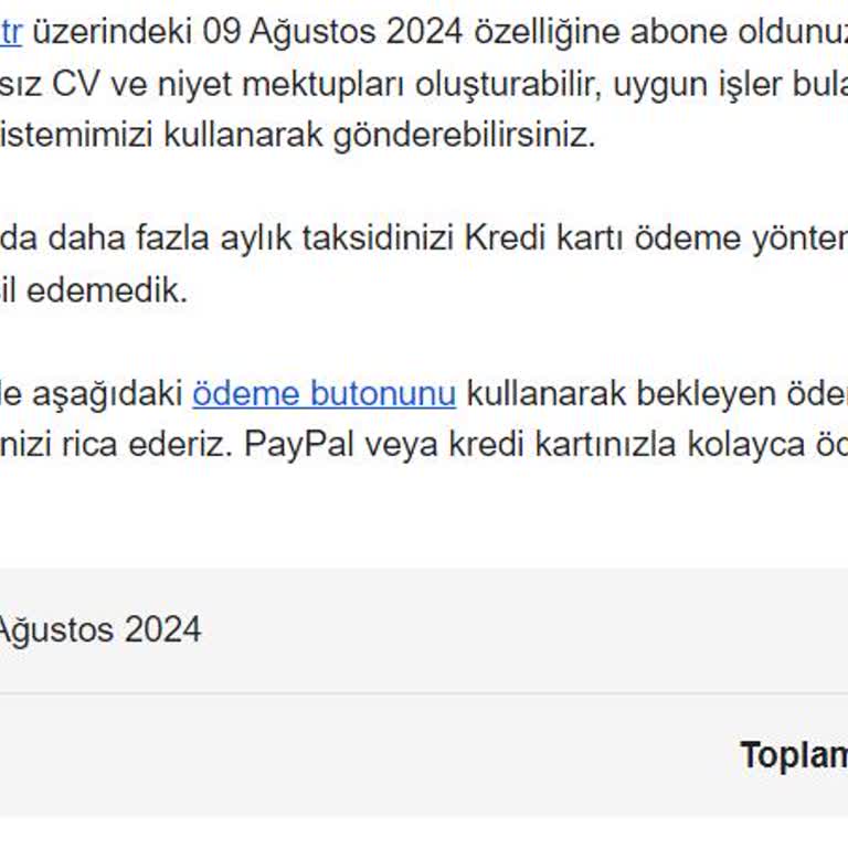 Cvmaker.com.tr Ödeme Hatırlatıcı