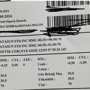 İzmir Hilltown Atasun Optik Yanlış Numaralı Cam Takılması