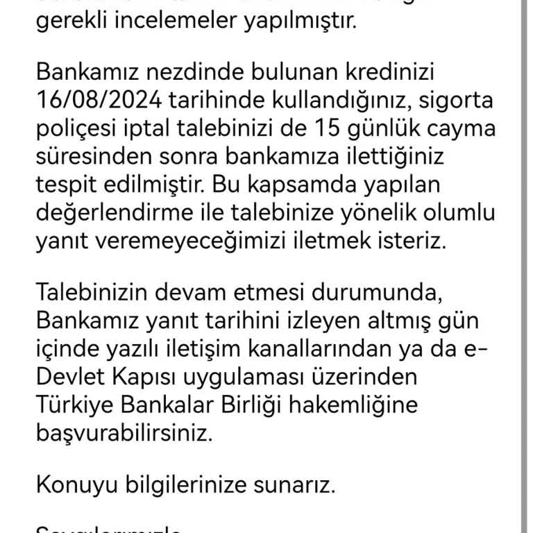 BDDK Onbank Sigorta İadesi Yapamazlarmış...