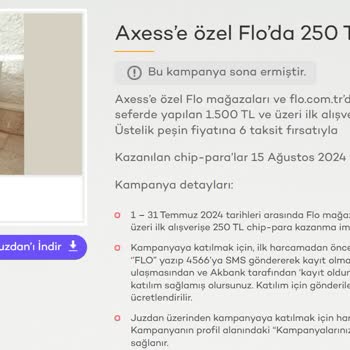 Akbank Axess’e Özel FLO’da 250 TL Chip-para Yalanı