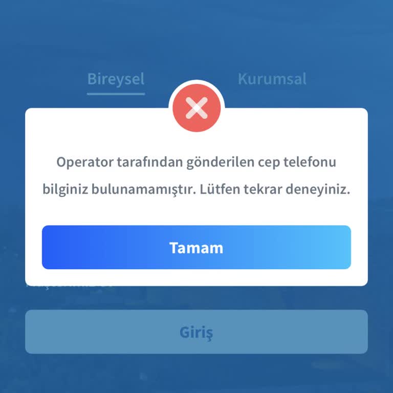 Halkbank Operatör Tarafından Gönderilen Cep Telefonu Bilginiz Bulunamamıştır.