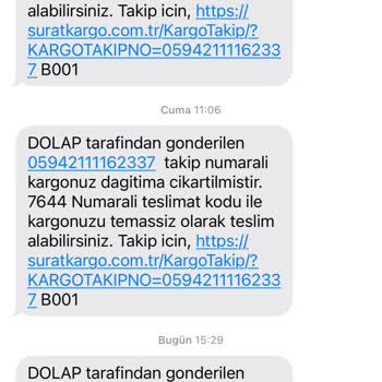 Sürat Kargo Dağıtım Mesajı Halde Asla Gelmiyor