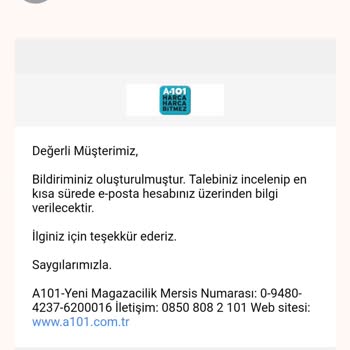 A101 36 Gündür Gelmeyen Sipariş