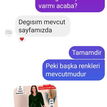 Parla Stores Bedenim Olmadı Başka Elbise İle Değişim İstedim
