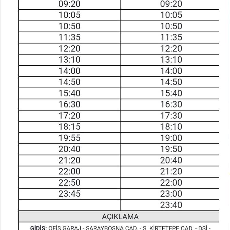 Sakarya Büyükşehir Belediyesi Orta Garaj Camili2 Hattı Belediye Otobüsü Hareket Saatleri