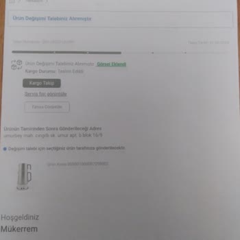 Homend Çay Seti Değişimi Yapıldı Ama Tarafıma Gönderilmedi