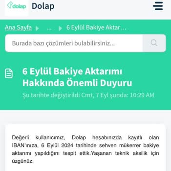 Dolap Uygulaması Hatalı Mesaj