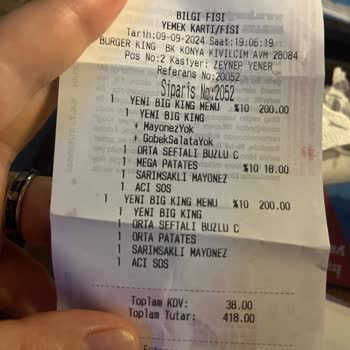 Burger King Konya Şubesi Hayal Kırıklığı Yaşattı