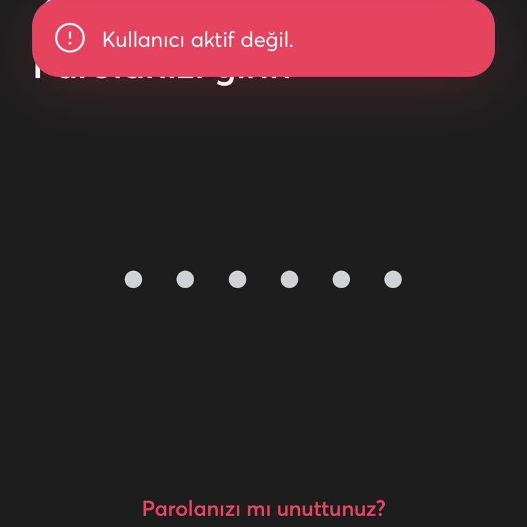 İninal Kart Kullanıcı Aktif Değil Hatası