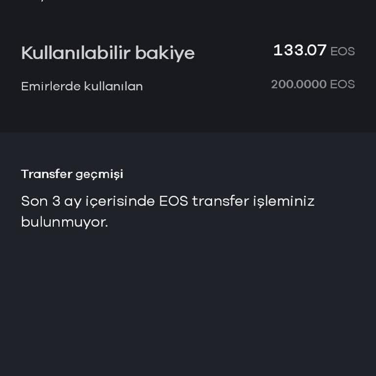 Paribu EOS Çekemiyorum Neden Çekime Kapalı