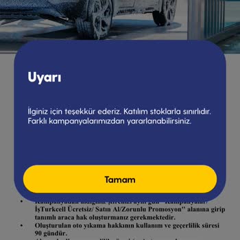 Turkcell Plus Ücretsiz Yıkama Kodu Sorunu