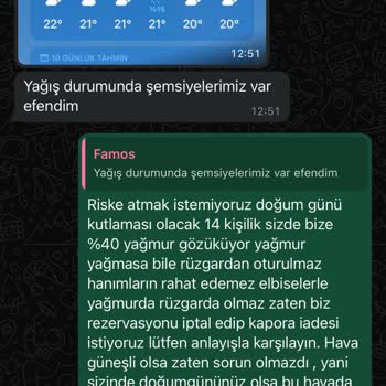 Famos İstanbul Rezervasyon İptali Ve Kapora İadesi Sorunu